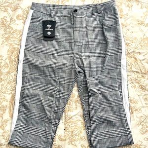 Yerfone Women’s XL Casual Stretch Trousers Black/White NWT